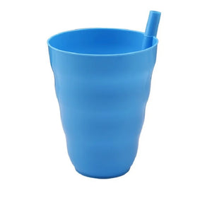 4er Set Trinkbecher mit integr. Strohhalm